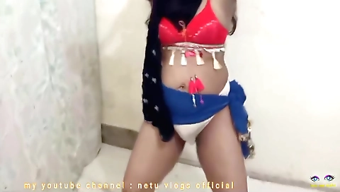Indian solo girl dancing in her homemade hijab clip